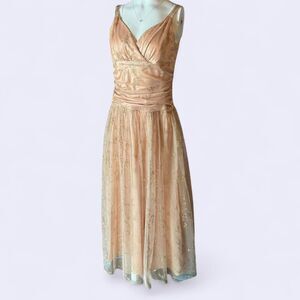 GUNNE SAX Jessica McClintock Vintage Glitter Tulle Formal Gown Size 9/10
